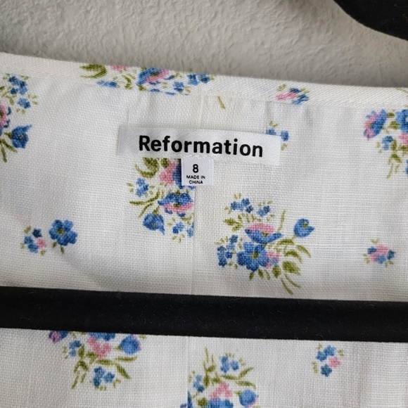 Reformation Barrett Linen Top in Blaire size 8 NWT - Picture 7 of 11